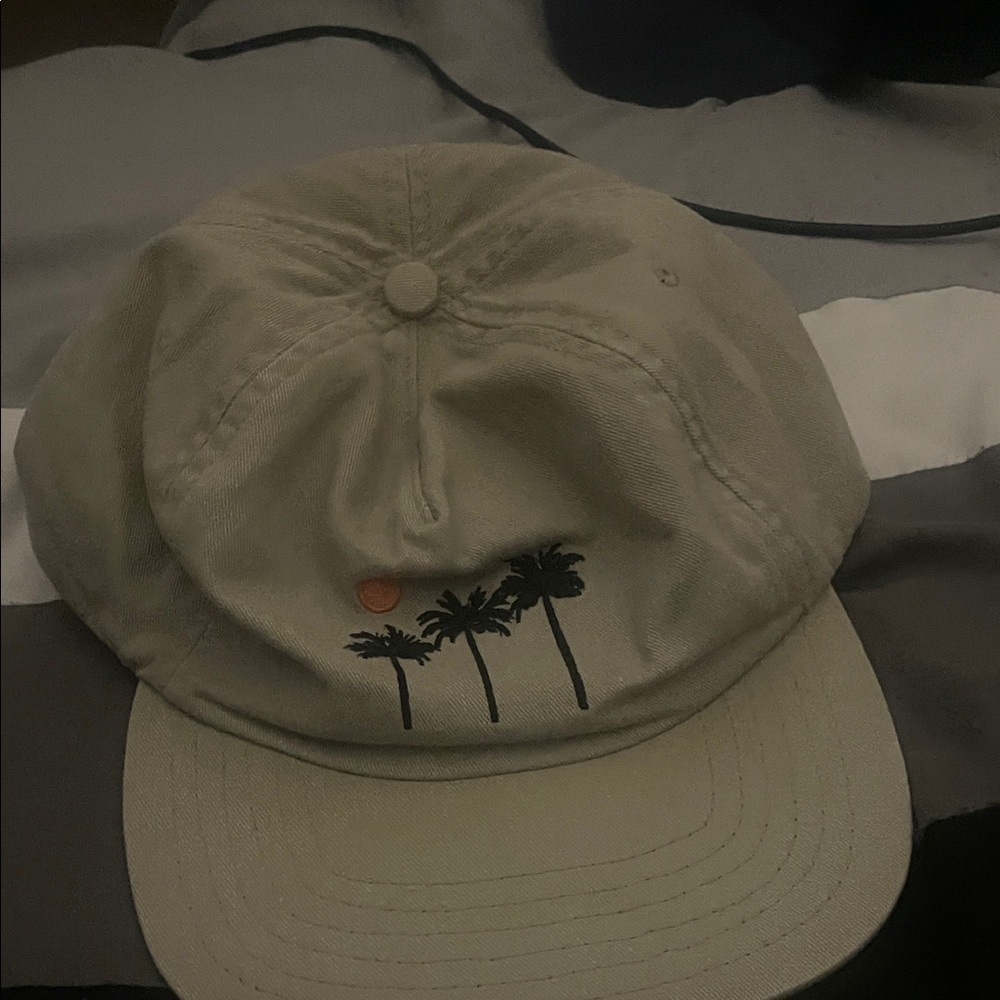 Vintage Katin Palm Tree Sun Embroidered Cap - Beige